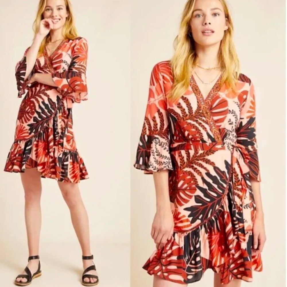 Farm Rio Bruxelles wrap mini dress NWT